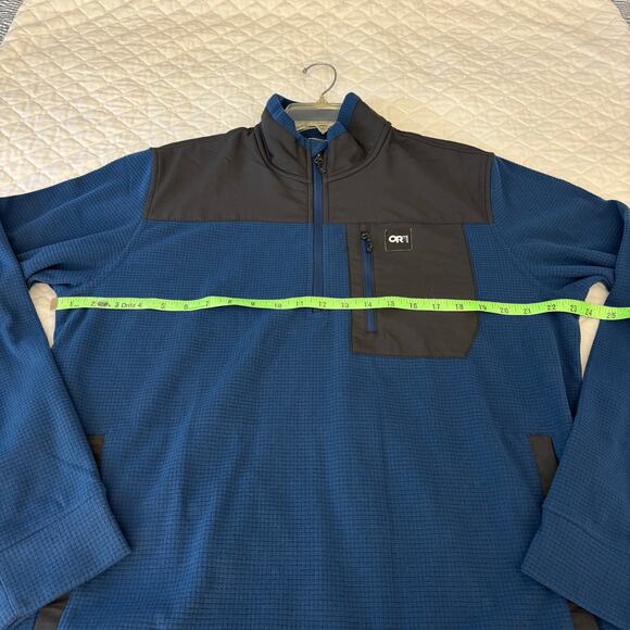 Outdoor Research Men’s Size L Trail Mix Fleece 1/4 Zip Blue - Picture 5 of 9